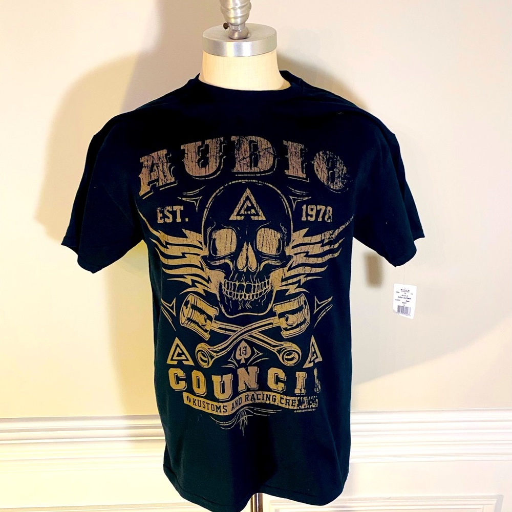 NEWLY LISTED! Audio Council Kustoms And Racing Crew Mens Black Tshirt L/G(104)